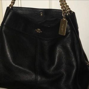 Large Coach Lexy with chain handles black